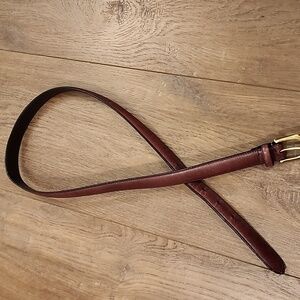 Leather Men's Belt Brass Buckle Narrow Width Classic Handcrafted in USA size 34